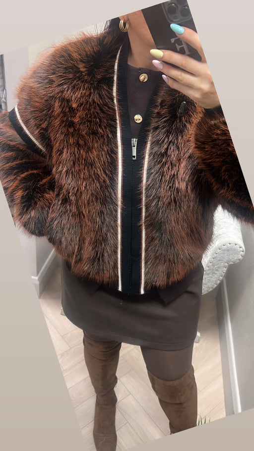 Guess Katia faux fur rib bomber