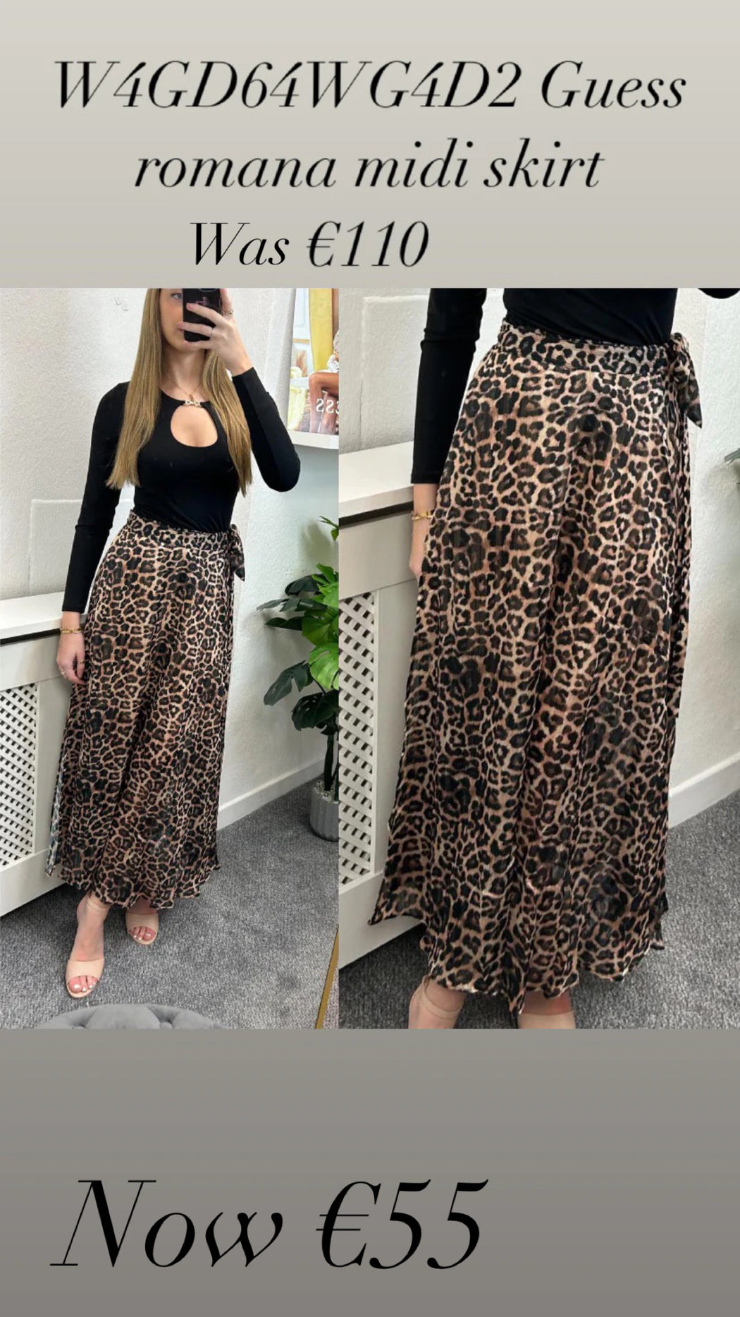 W4GD64WG4D2 Guess romana midi skirt