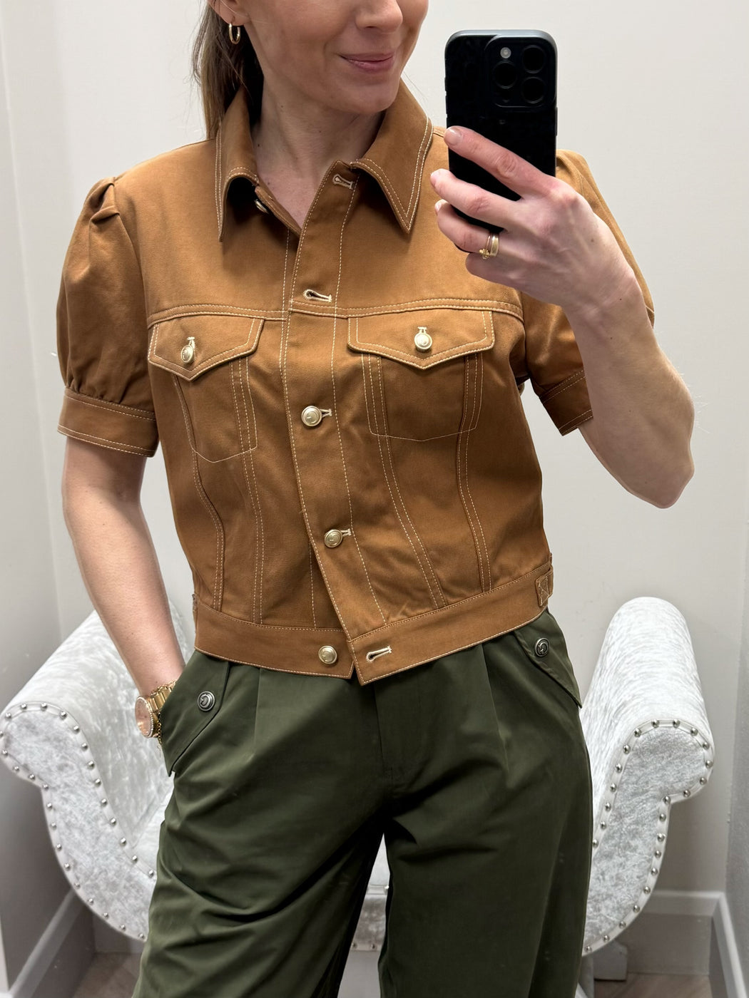 Guess tan jacket w6gl08w1804