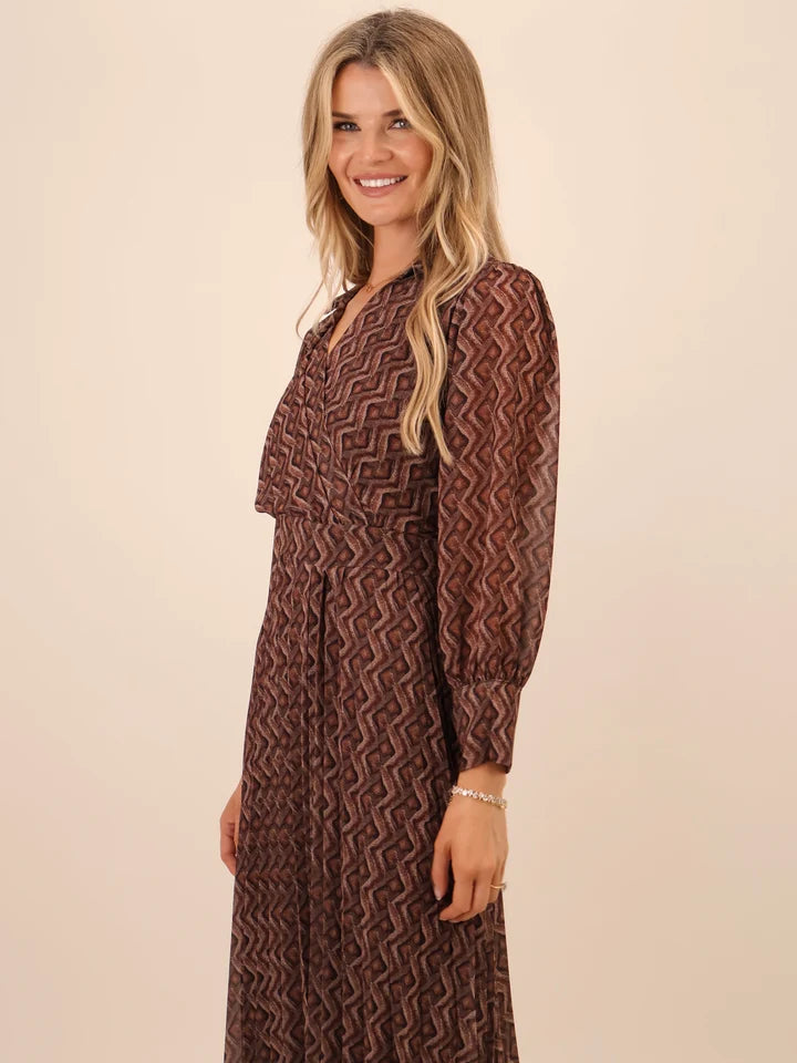 Brown print positano dress