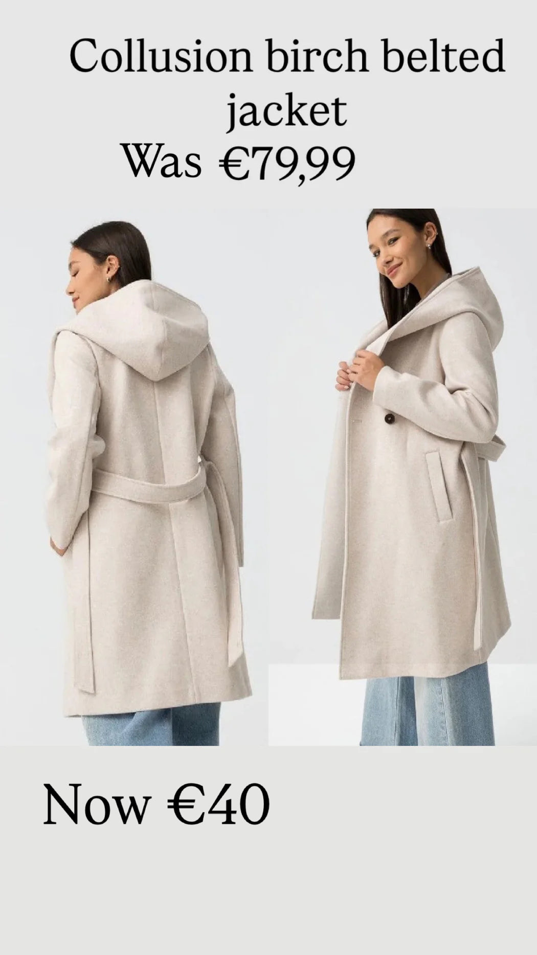 Collusion birch belted jacket