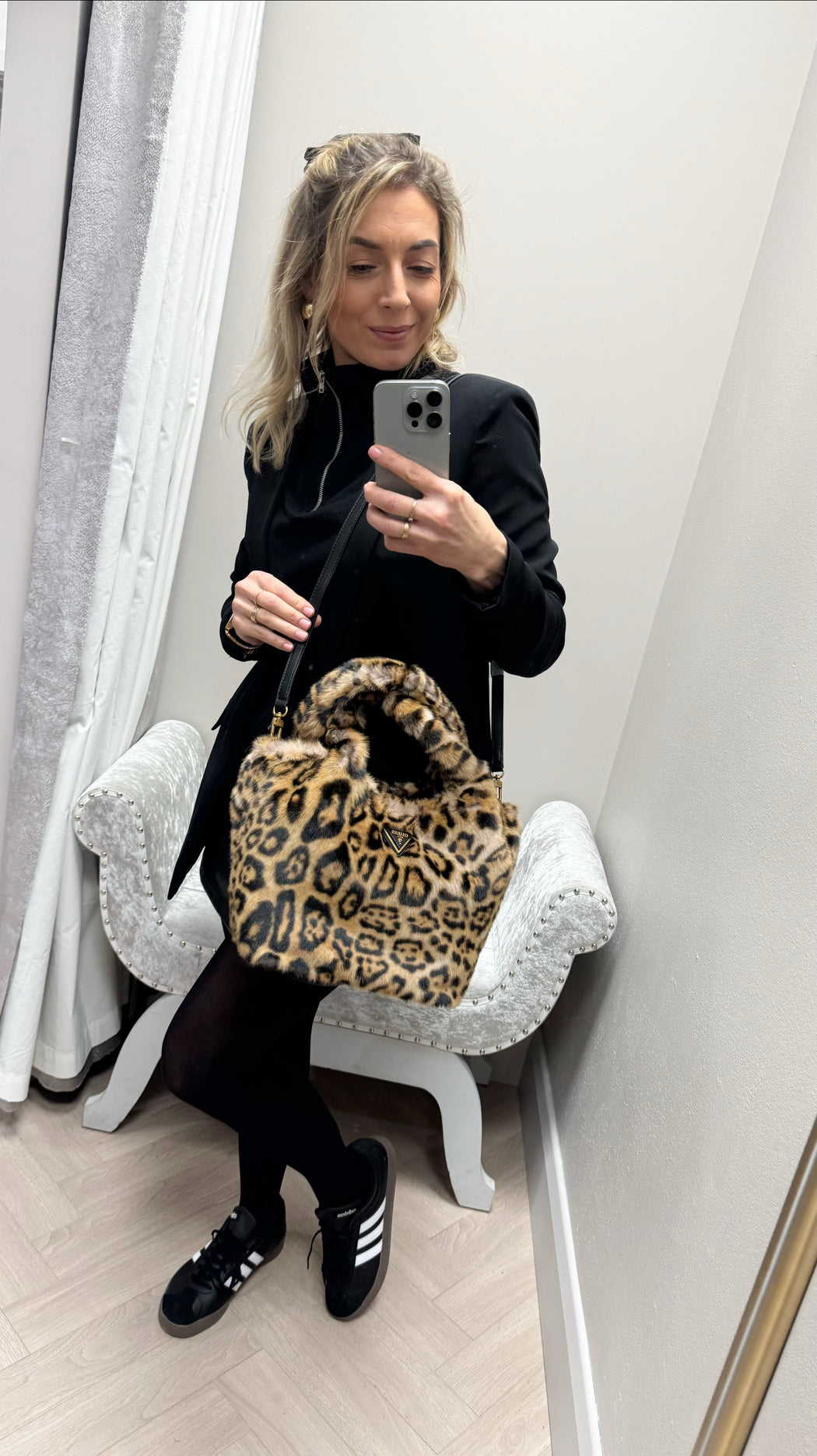 Samia guess faux fur leopard bag lb935522