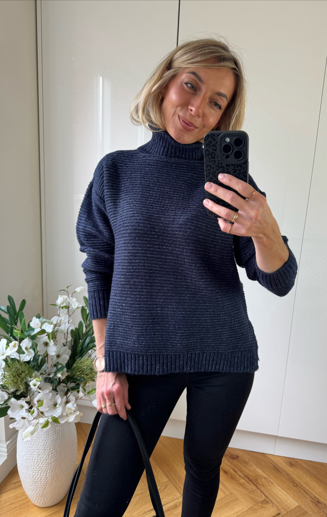 Muffin turtle neck navy knit