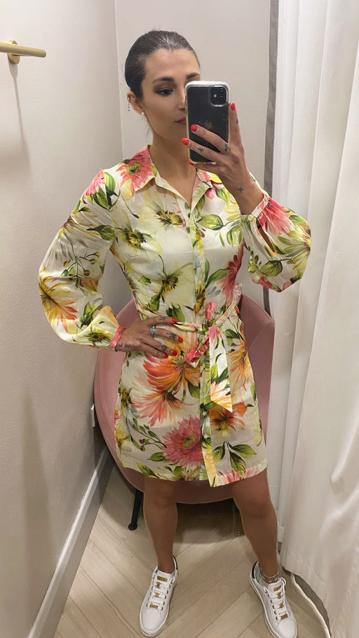 Guess peony floral shirt dress W5GK65WH6C0