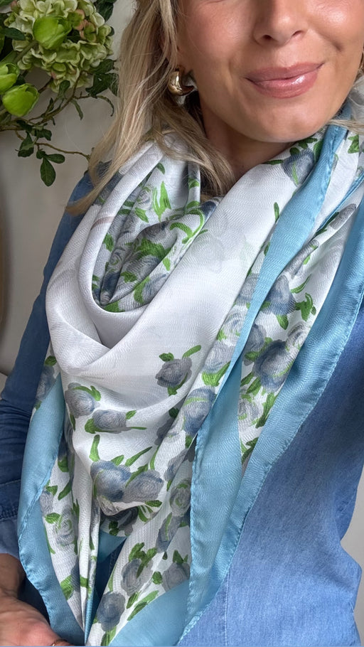 Guess floral blue scarf aw5352pol03-blu guess scarf
