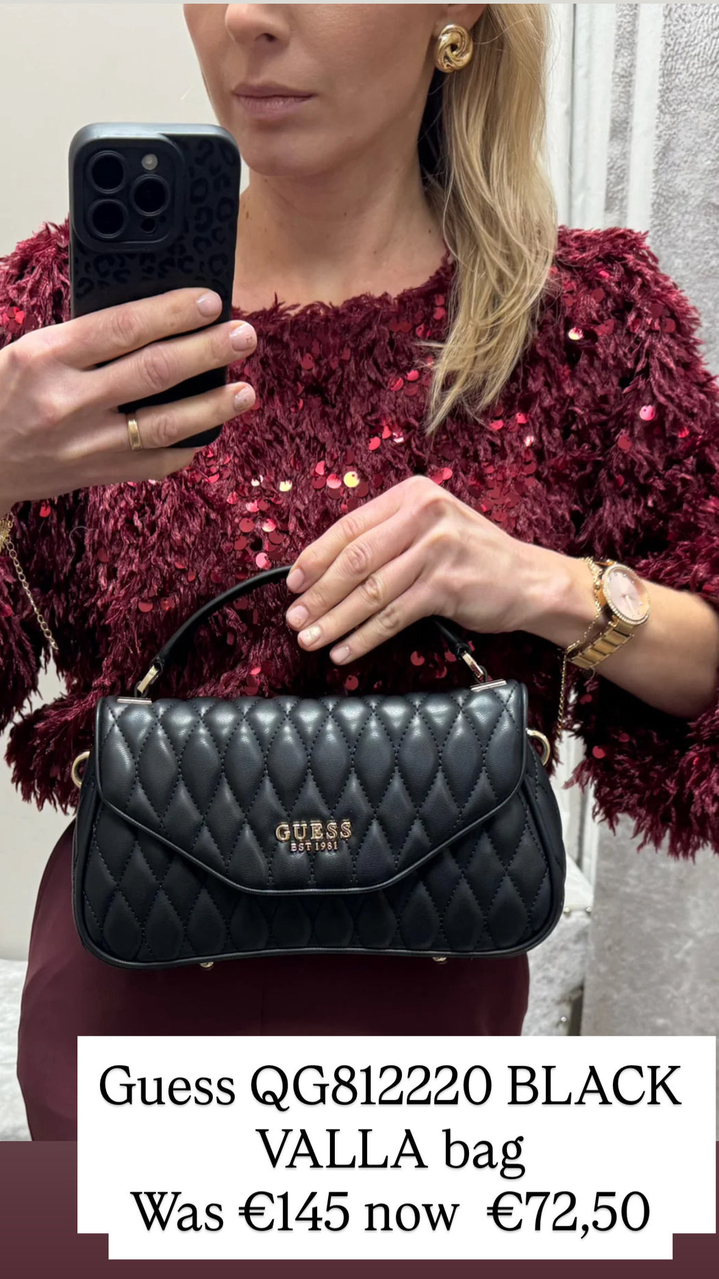 Guess QG812220 BLACK VALLA bag