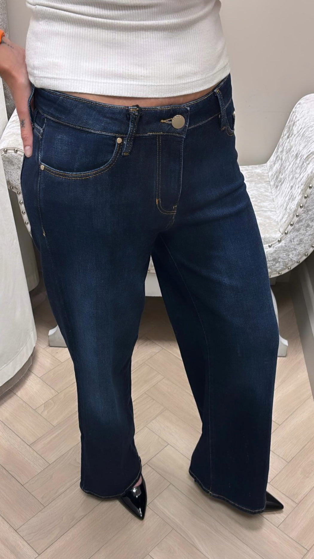 Guess palazzo mid wide leg jeans W5BA96D4U54