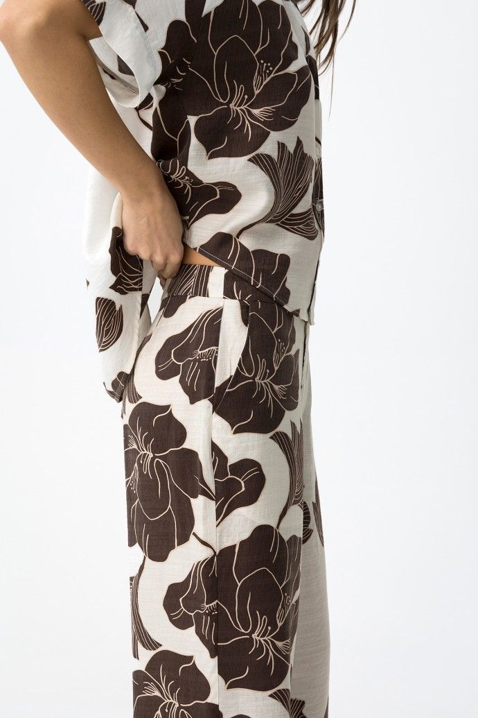 Posey -1 brown/cream  trousers