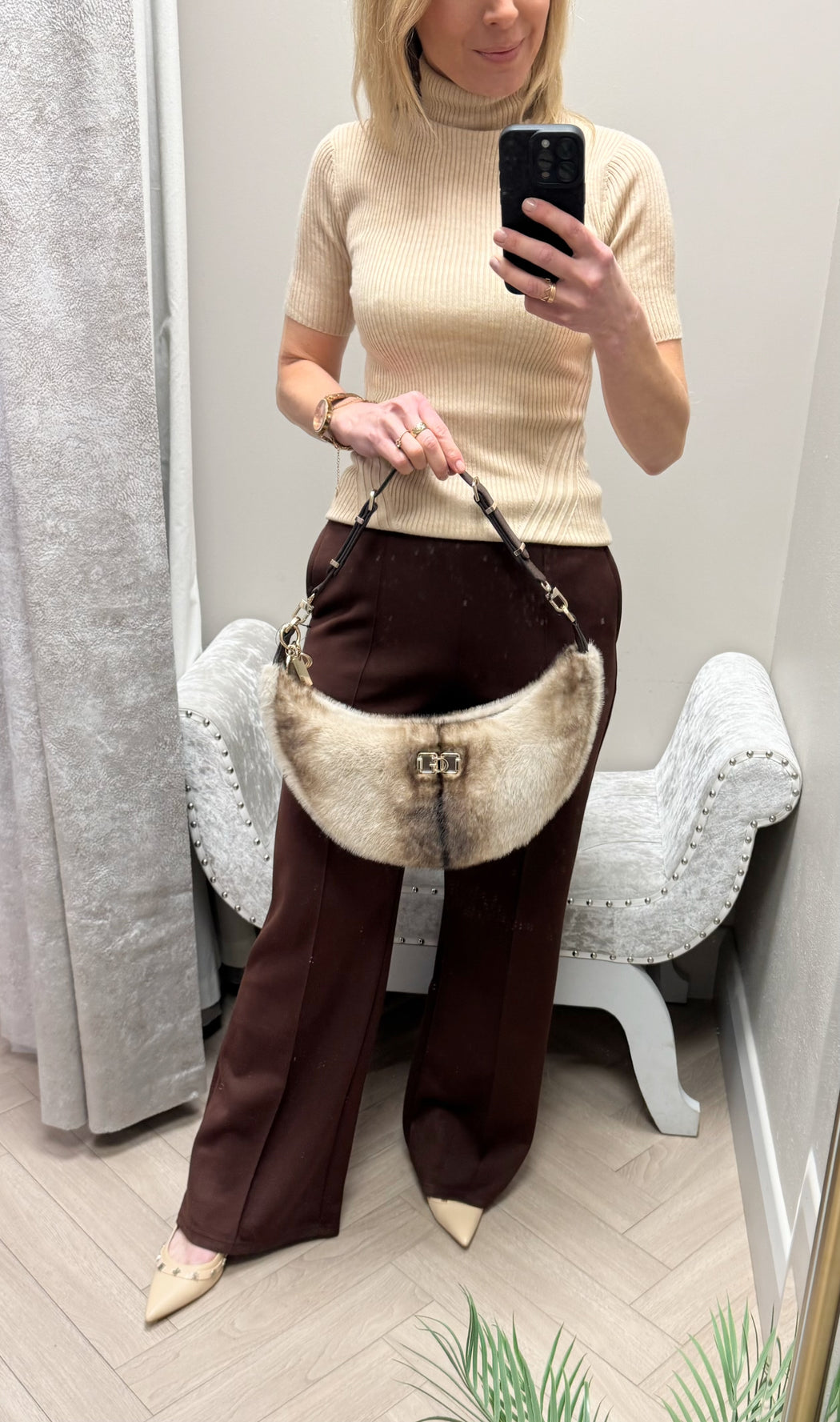 Mavis faux fur hobo bag fg967402