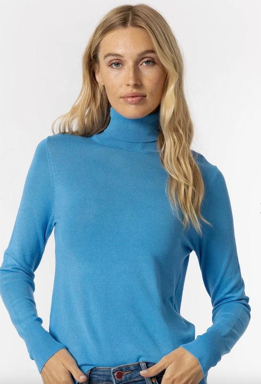 Agate blue turtle neck knit jumper
