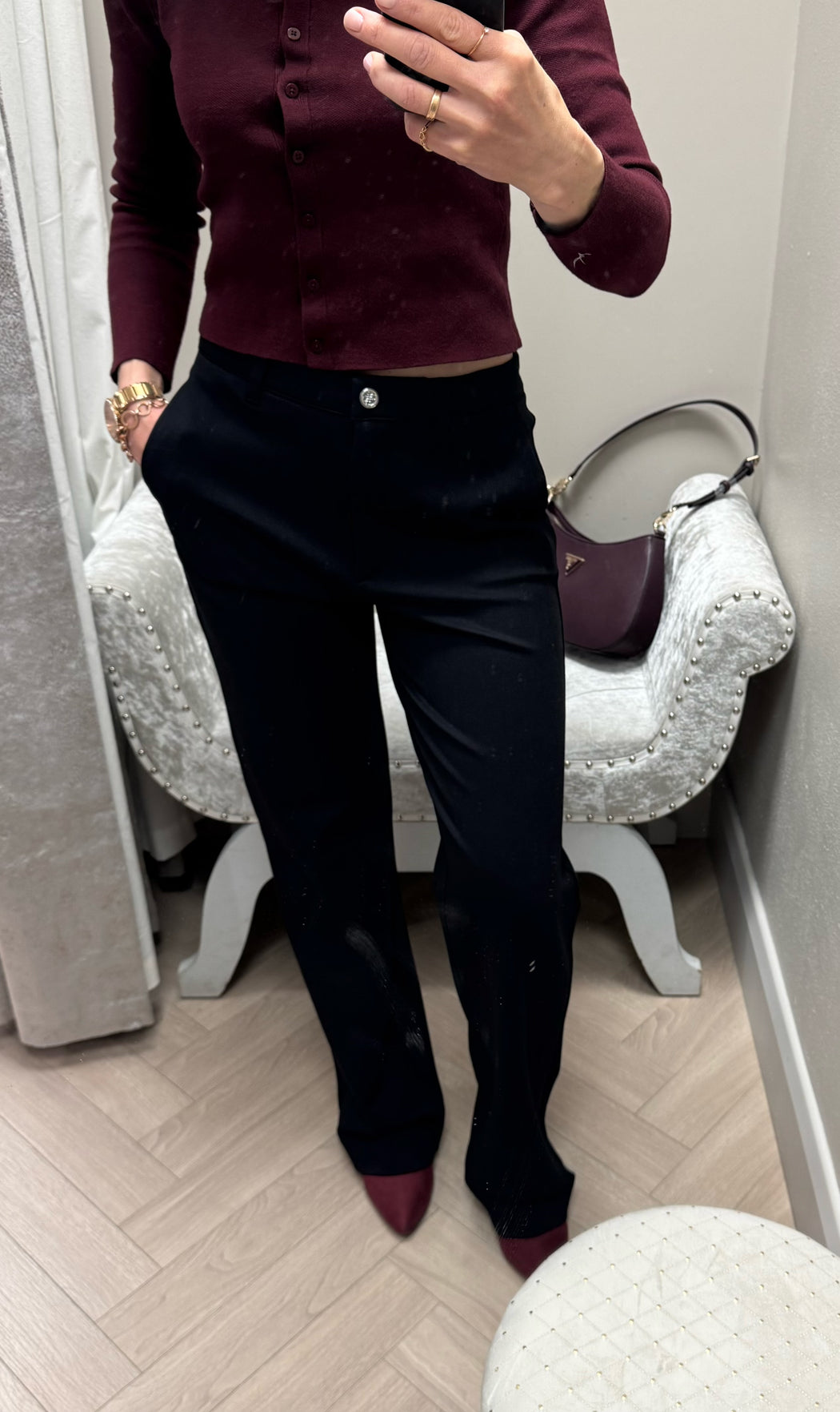 Black guess zoe pants W5RB30KCMU2