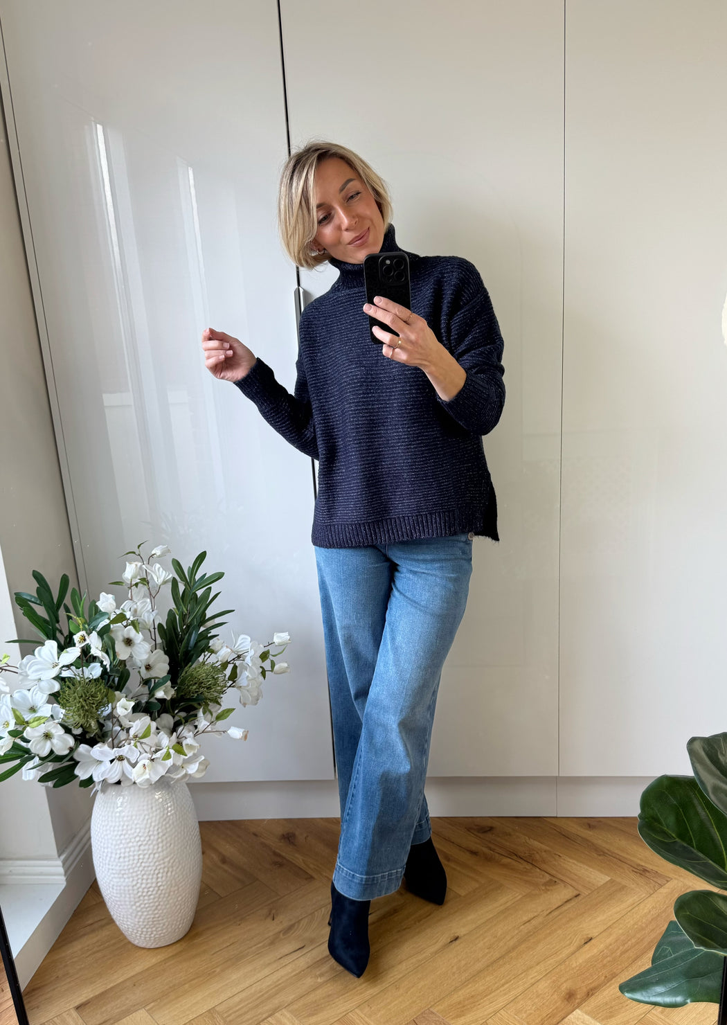 Muffin turtle neck navy knit
