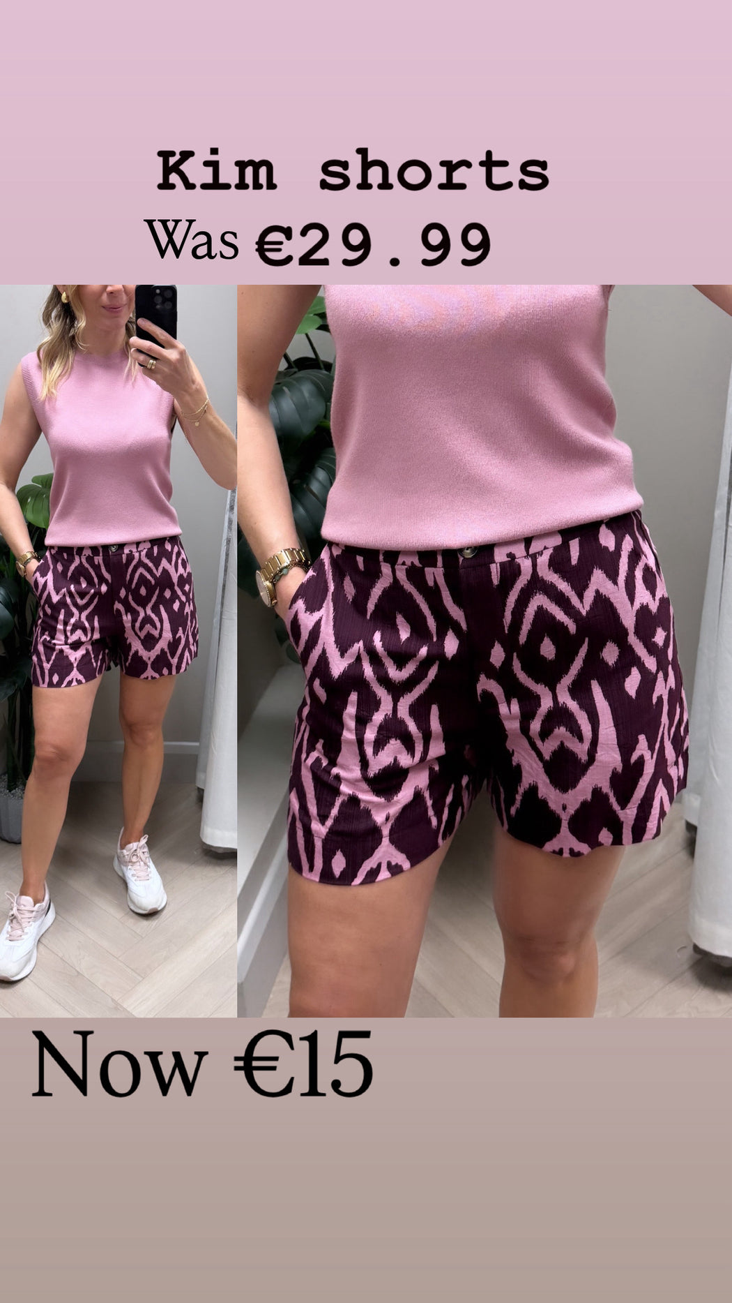 Kim print shorts
