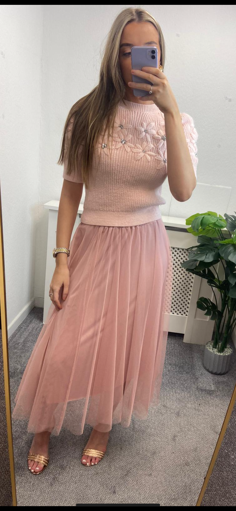 Pink Rose tulle skirt