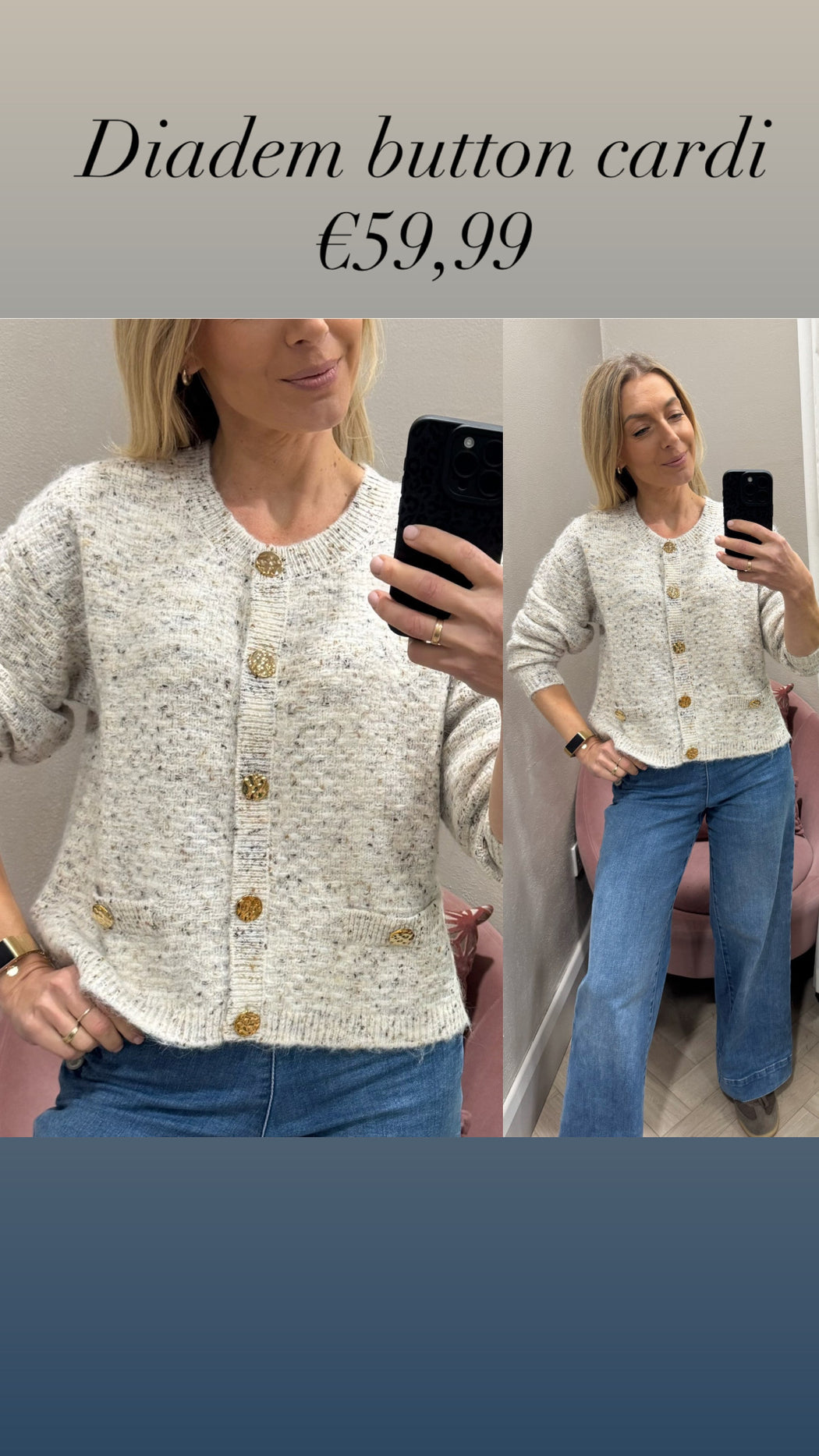 Diadem button cardi