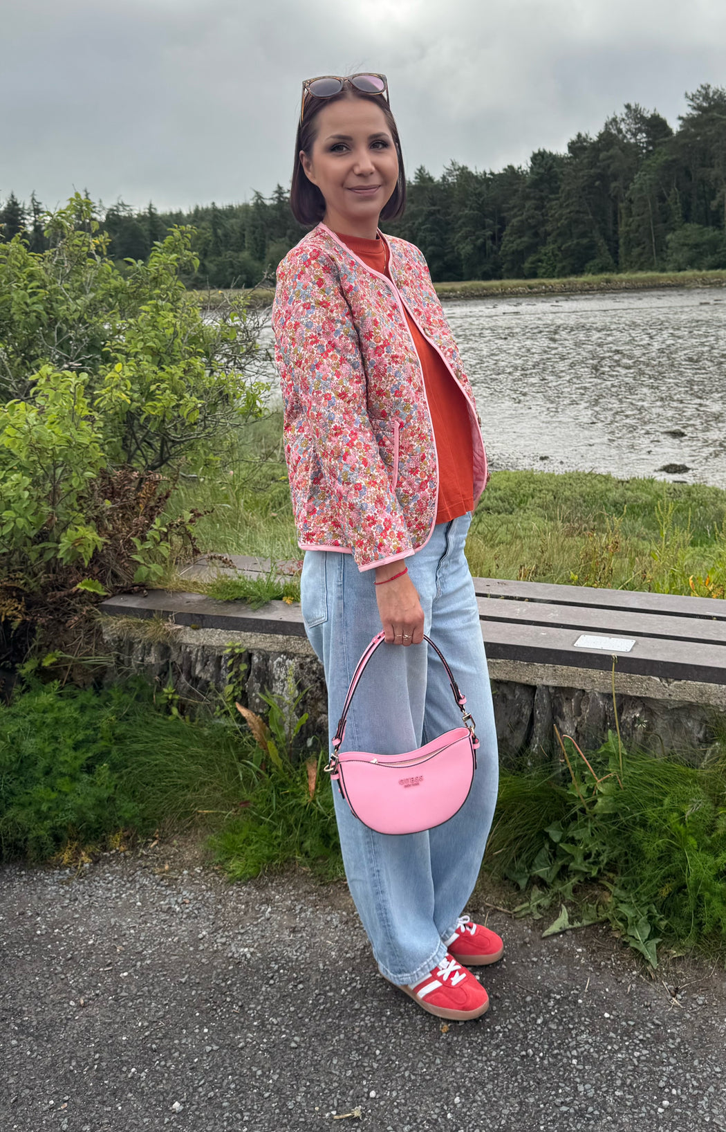 Lili pink flower quilted jacket