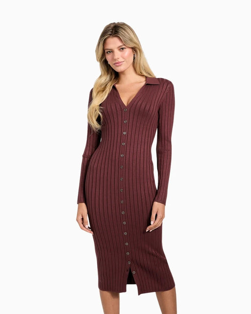 Guess plum Eco Miranda rib Dress