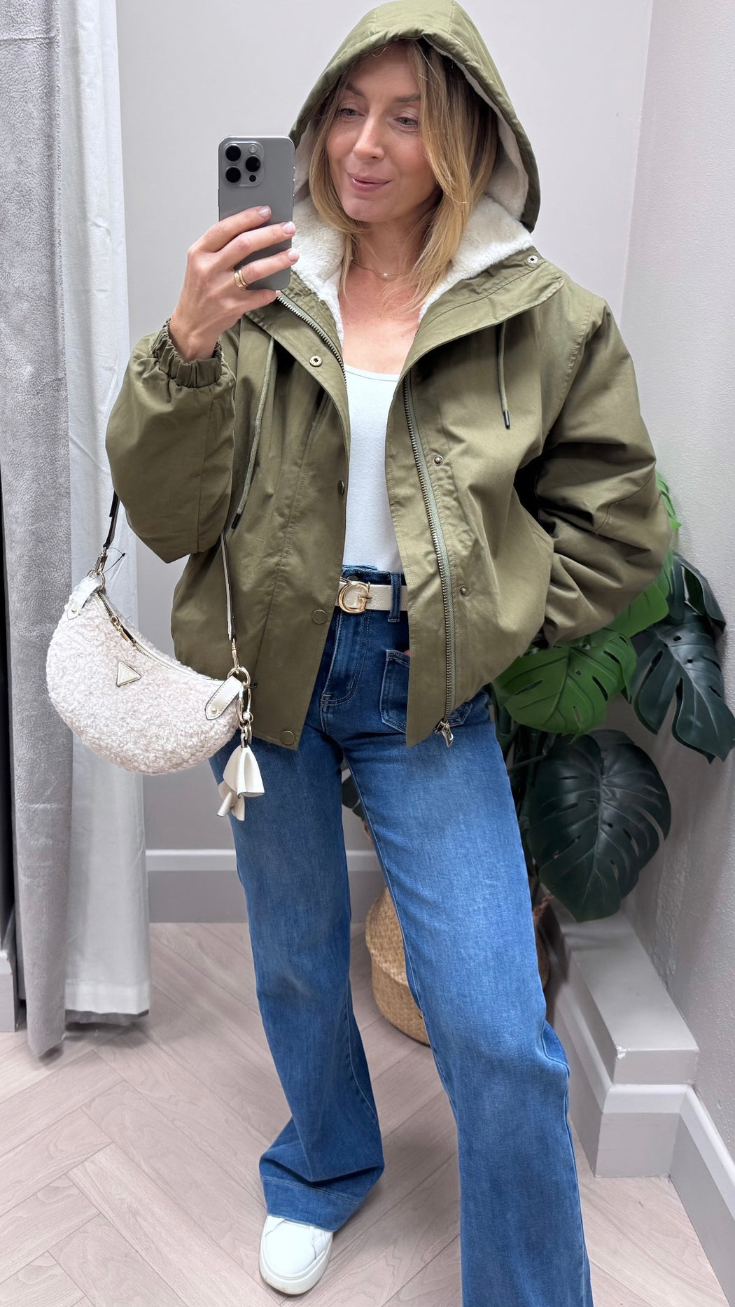 Goose fur lined jacket
