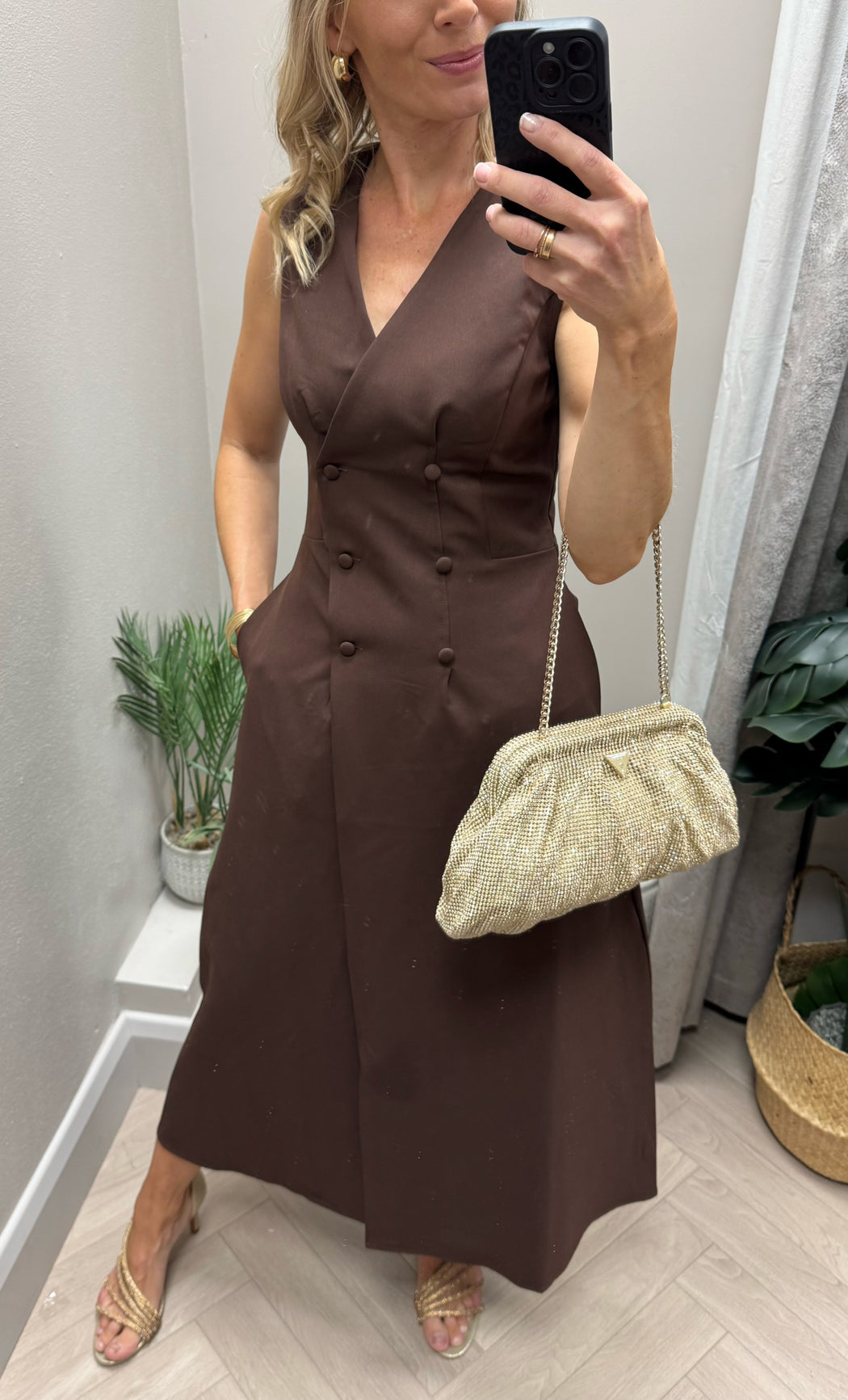 Guess gold zalina clutch bag