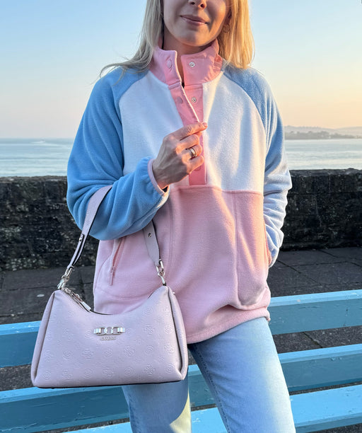 Guess anise   light rose double zip shoulder bag