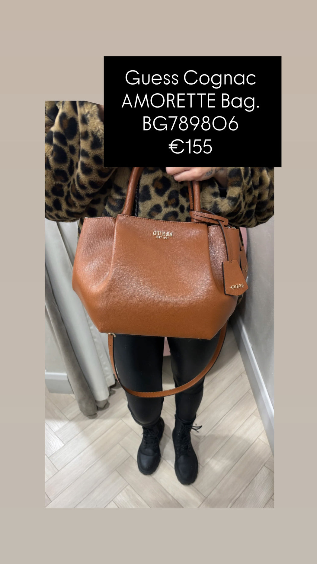 Guess Cognac AMORETTE Bag. BG789806