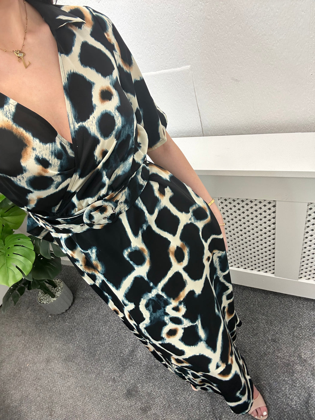 Piper Wrap Animal Print Maxi Dress