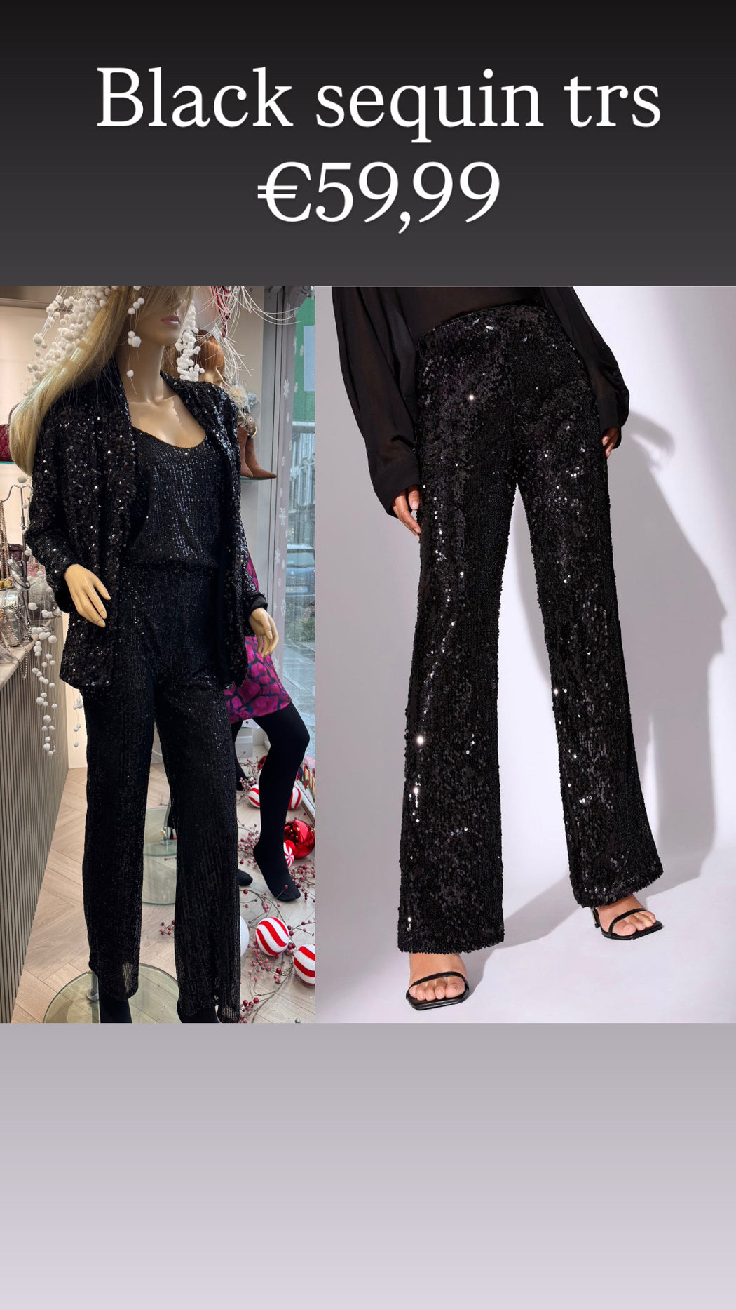 Black sequin trs