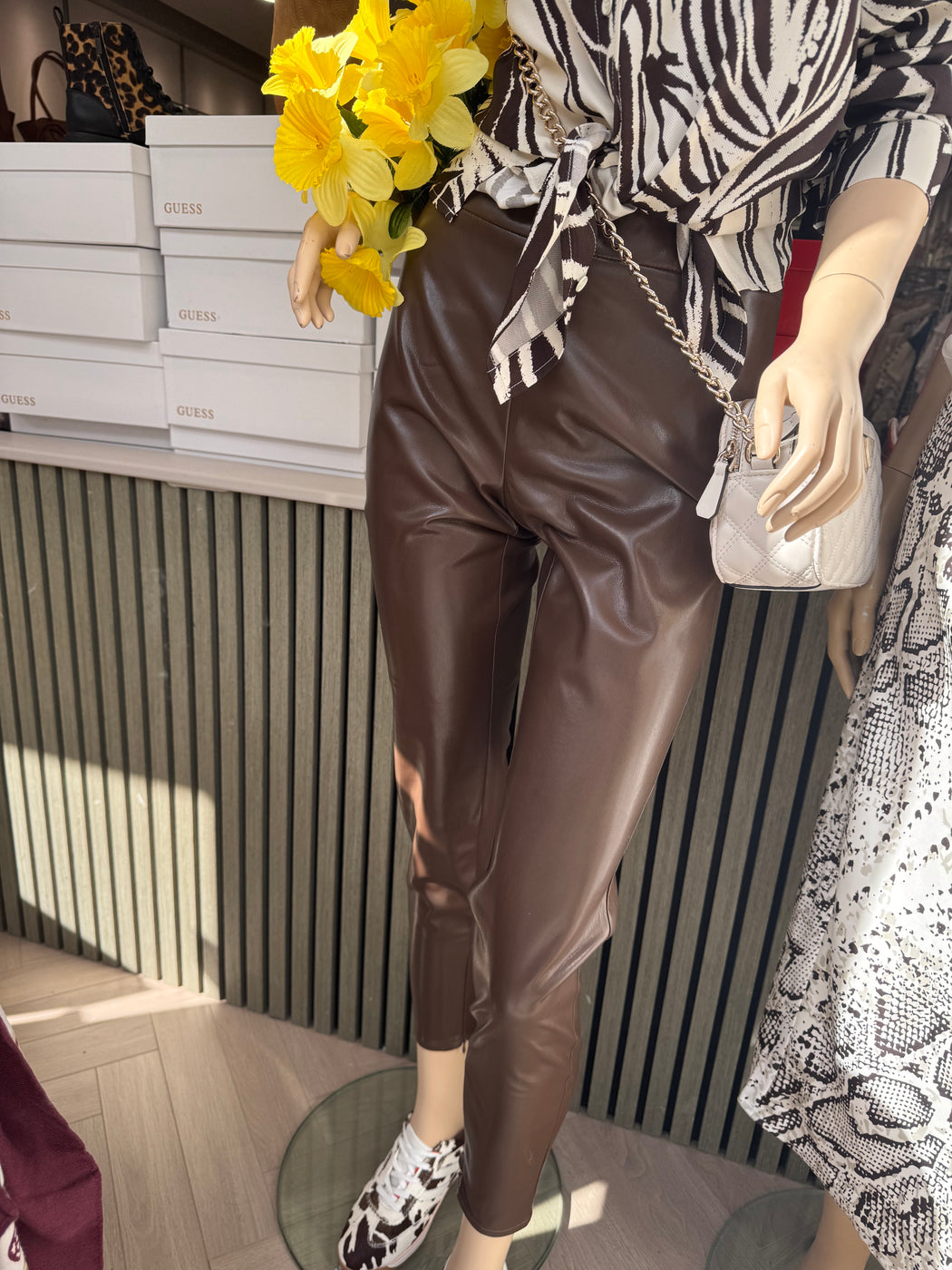 Guess brown Priscilla leggings wgikog1ea9000