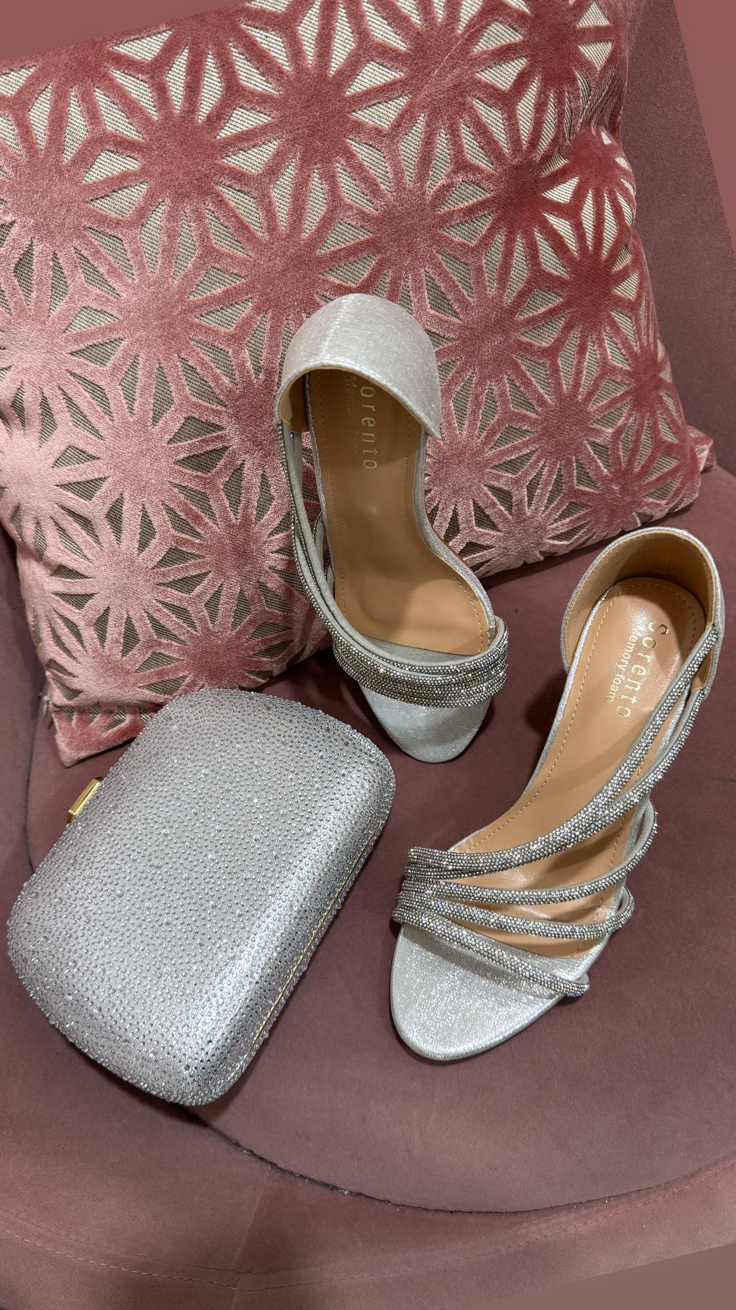 Silver powerscourt heels