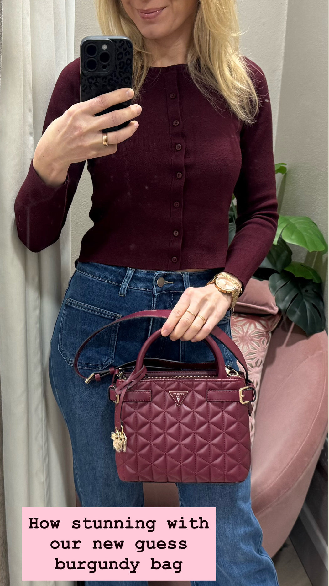 Guess paisleigh burgundy bag QG988305