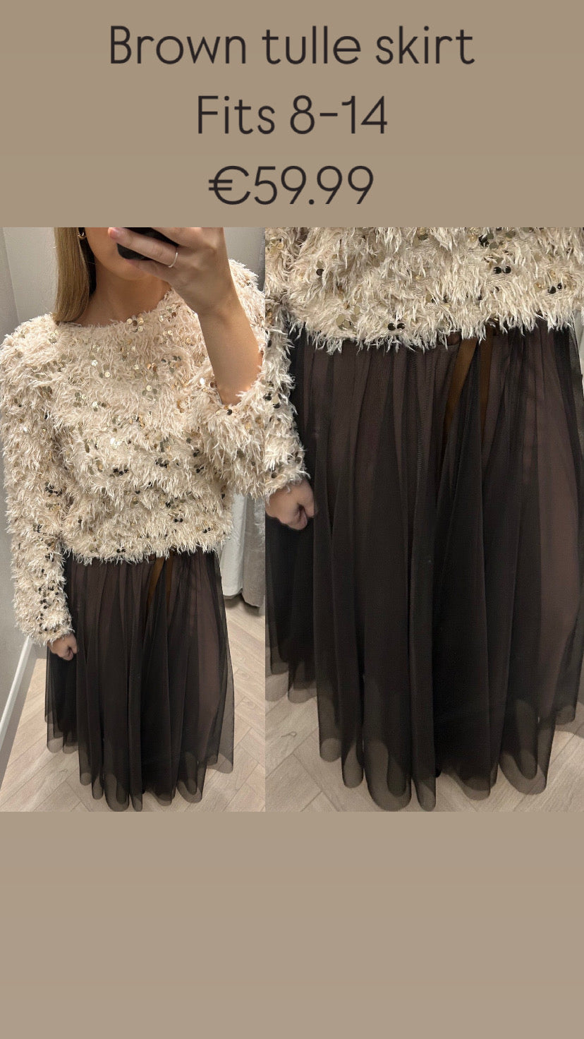 Brown tulle skirt