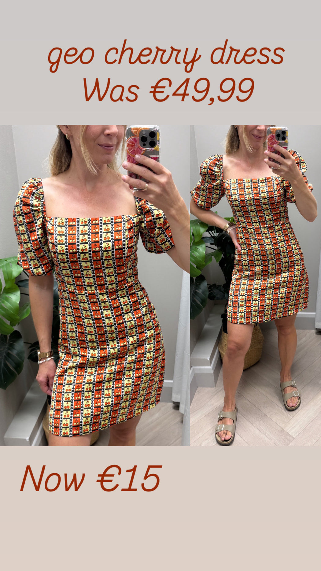 Ck6519 geo cherry dress
