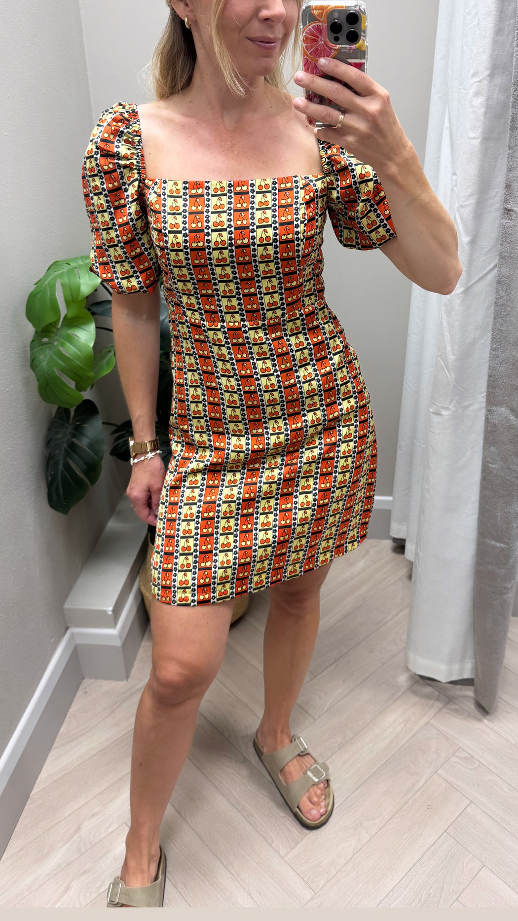 Ck6519 geo cherry dress