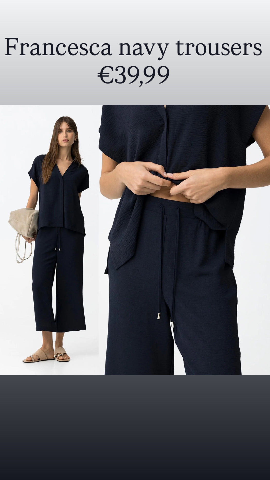 Francesca navy trousers