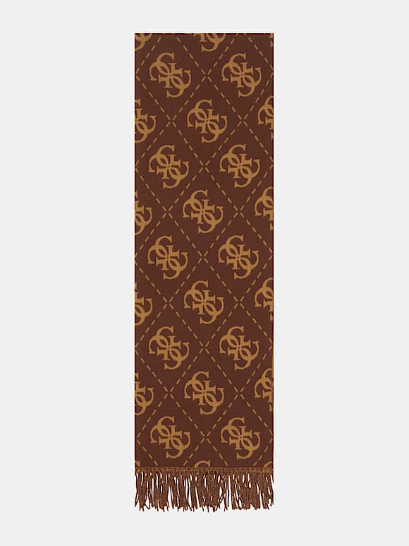 Guess Nolana 4g logo scarf in brown AW5217VIS03