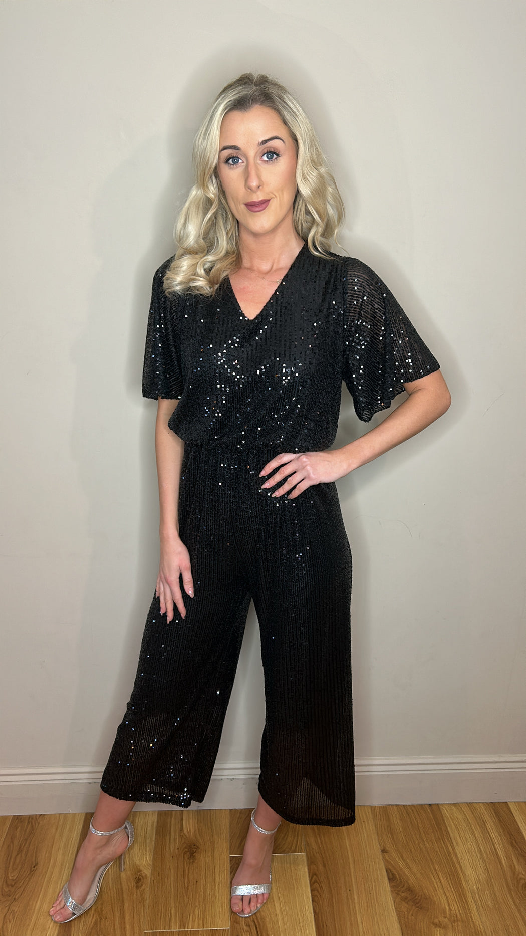 Black sequin jumpsuit