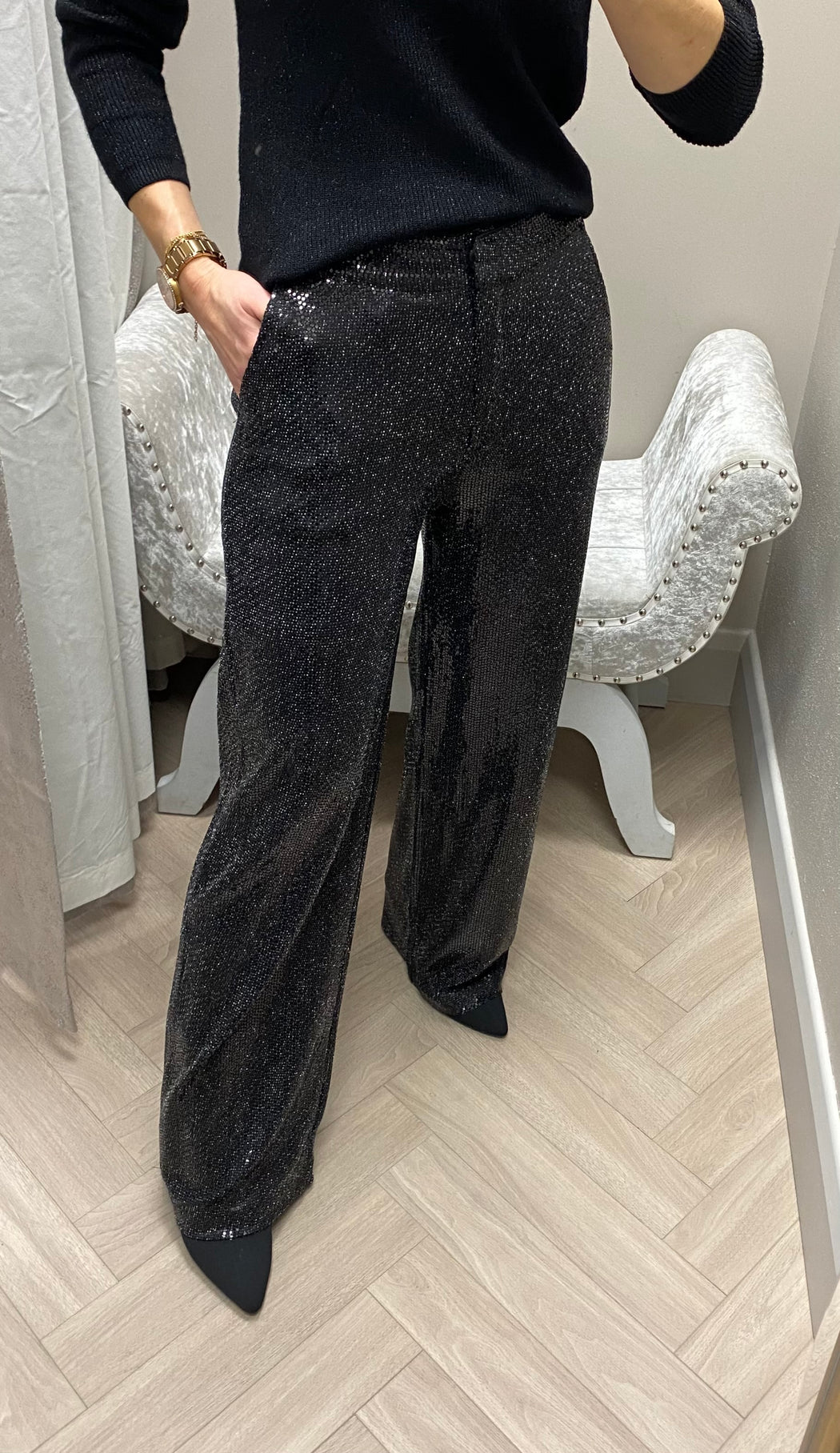 Blackie  sparkle wide leg trouser