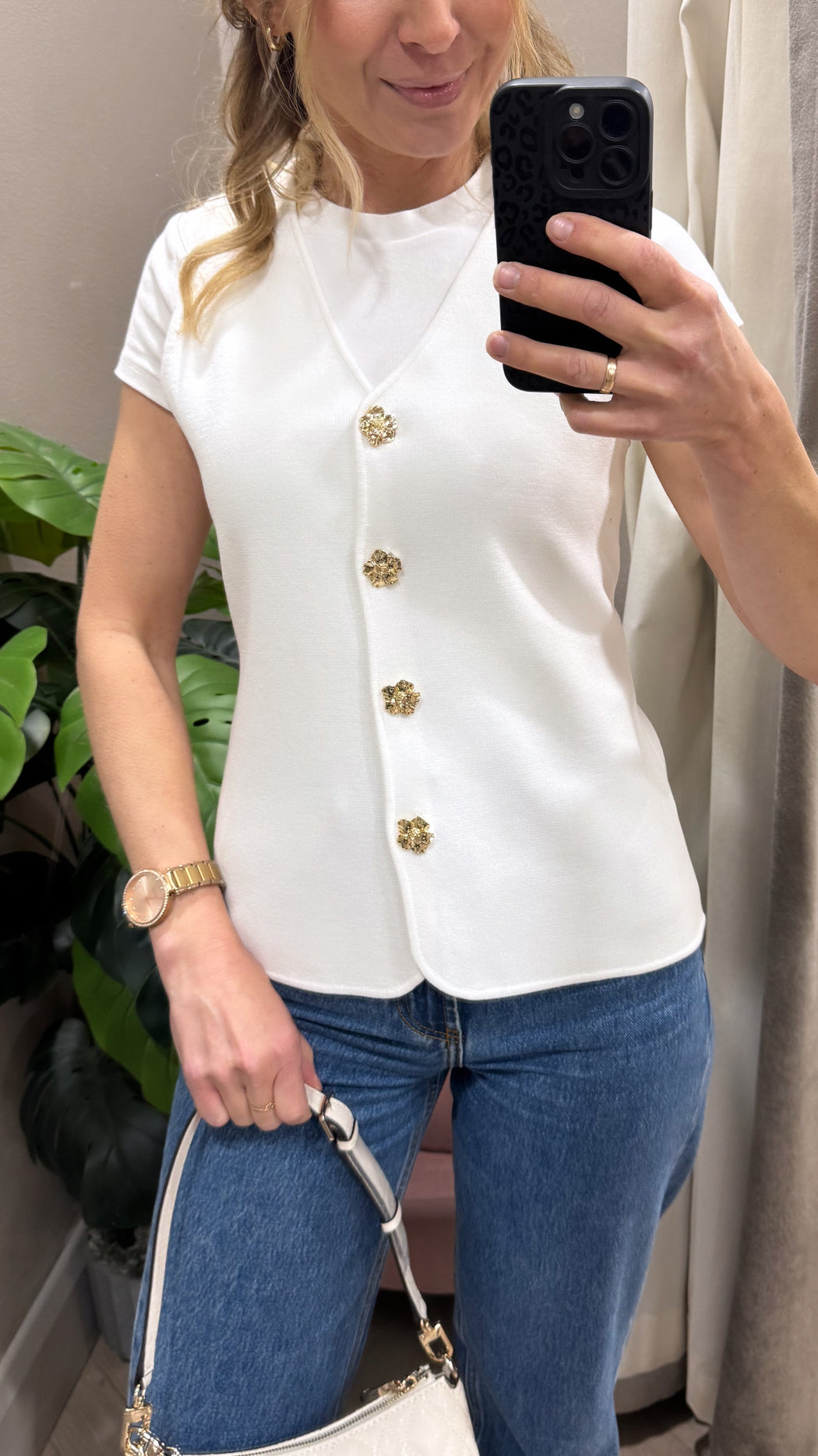 Fleur button waistcoat