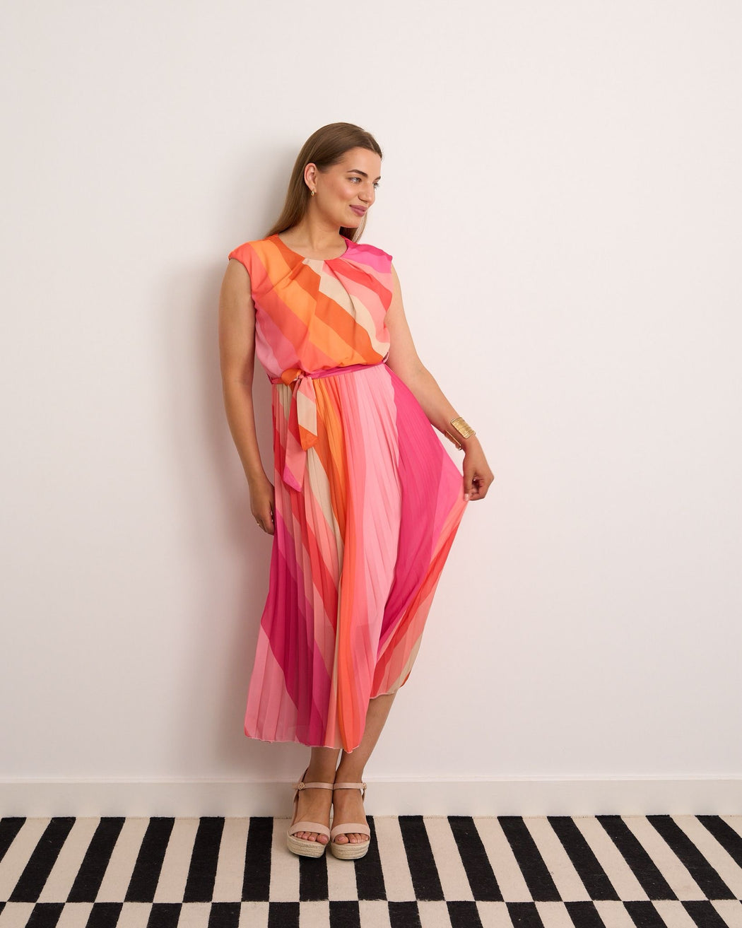 Rainbow pink midi