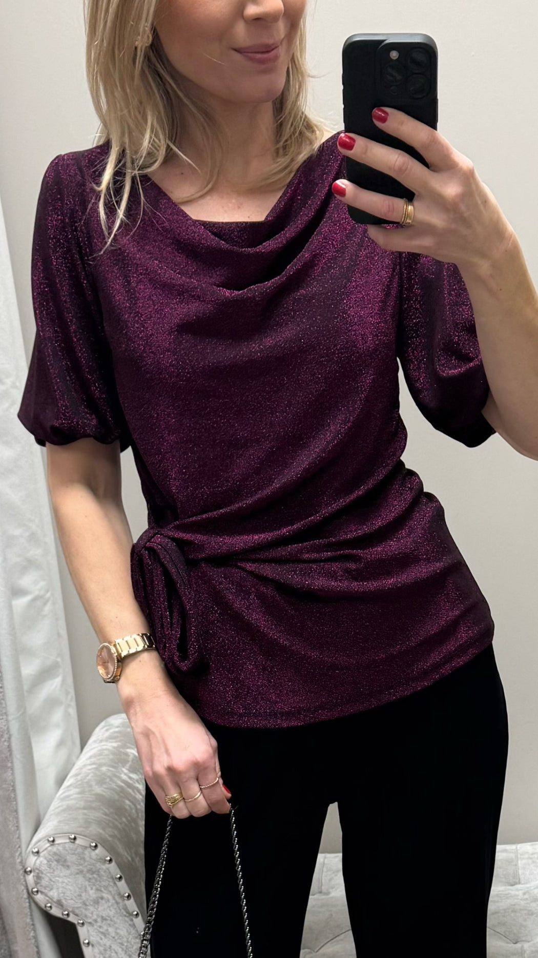 Suri magenta wrap top
