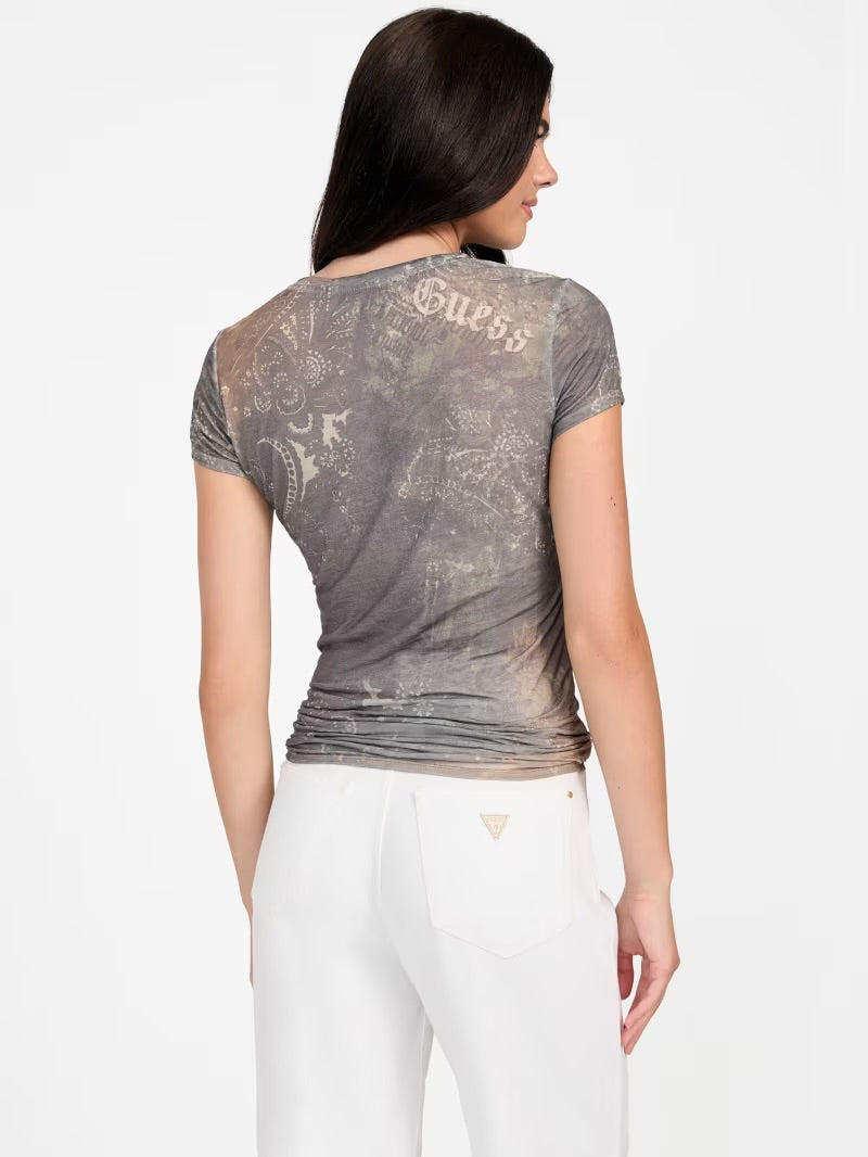 Guess nostalgia rhinestone tee