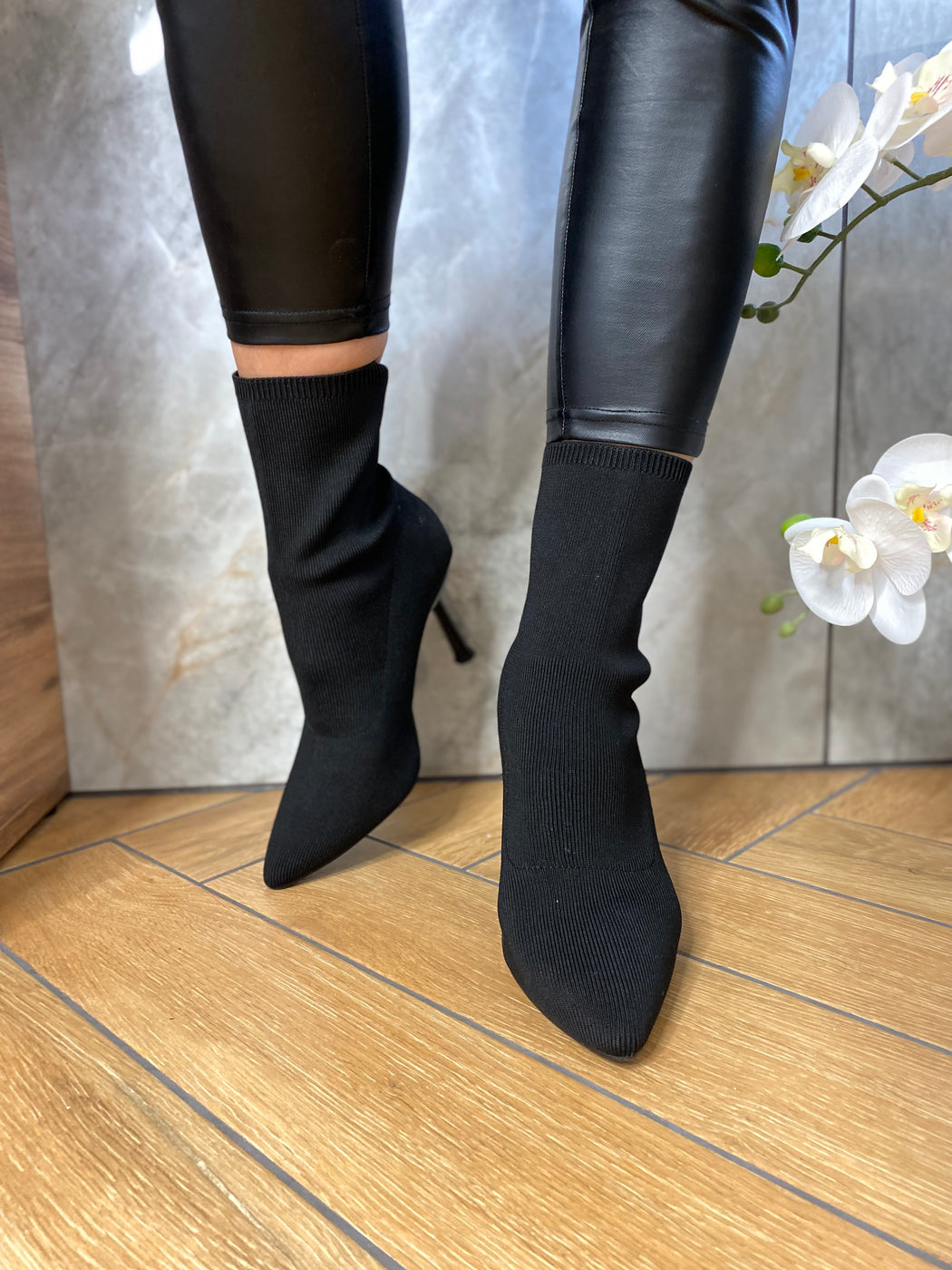 Ruth black sock boots