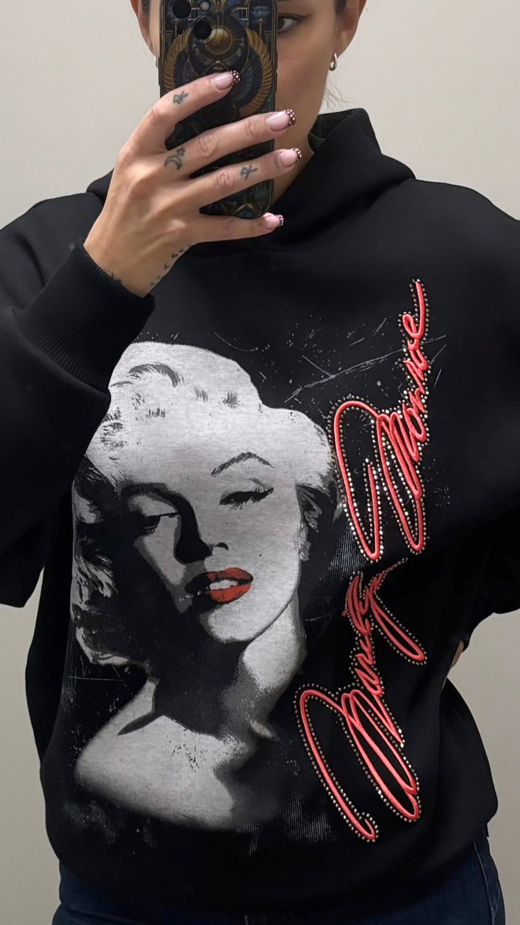 Guess Marilyn hooded sweater w6bq18k6664jblk