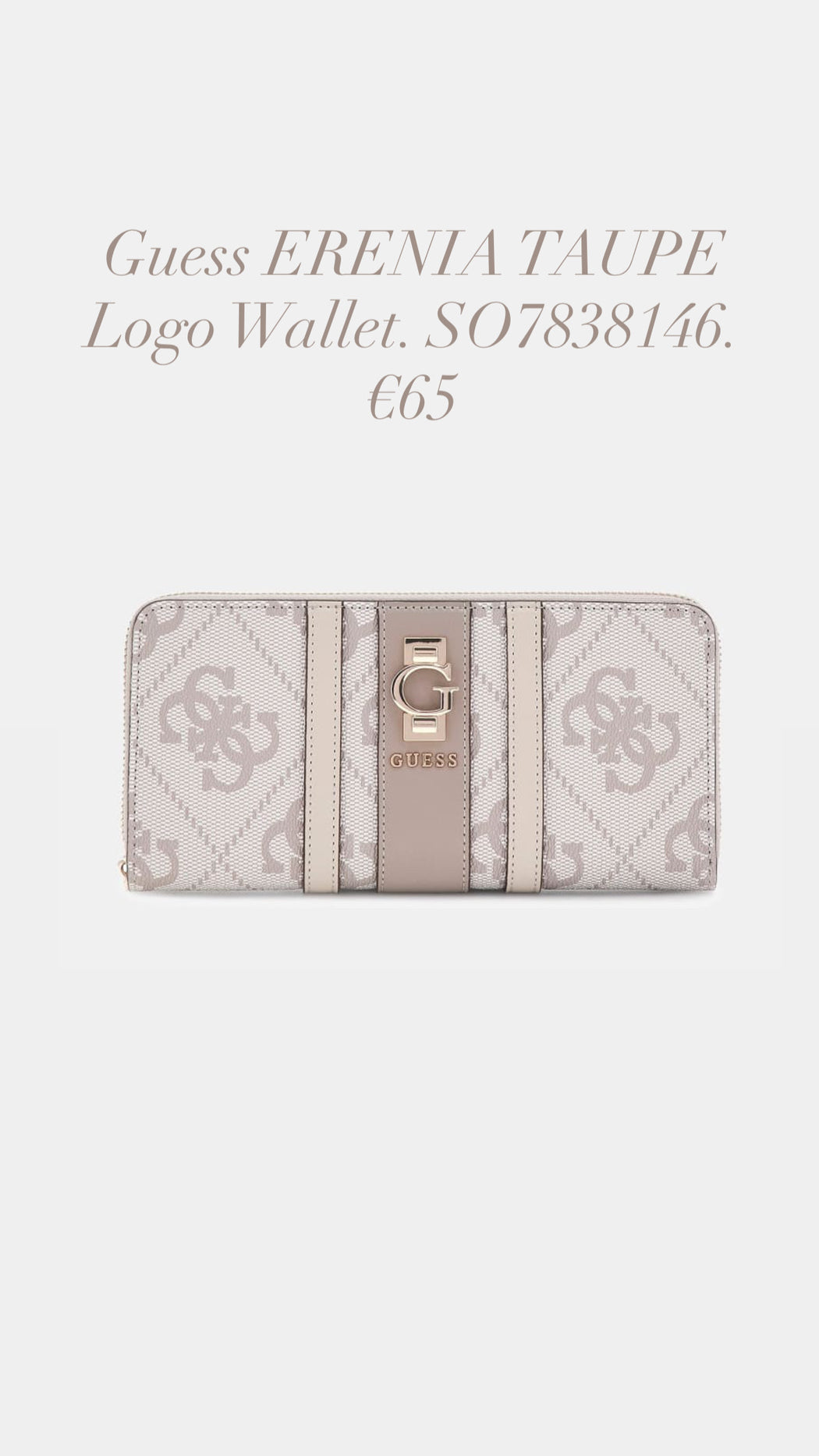 Guess ERENIA TAUPE Logo Wallet. SO7838146.