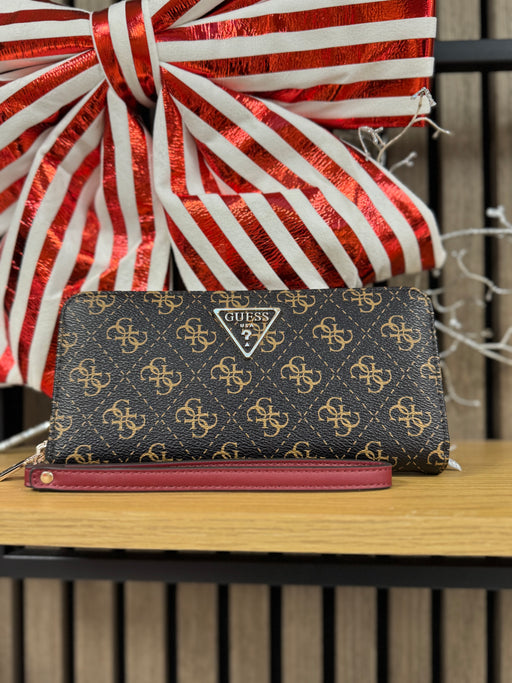 Guess brown logo laurel wallet QE8500146