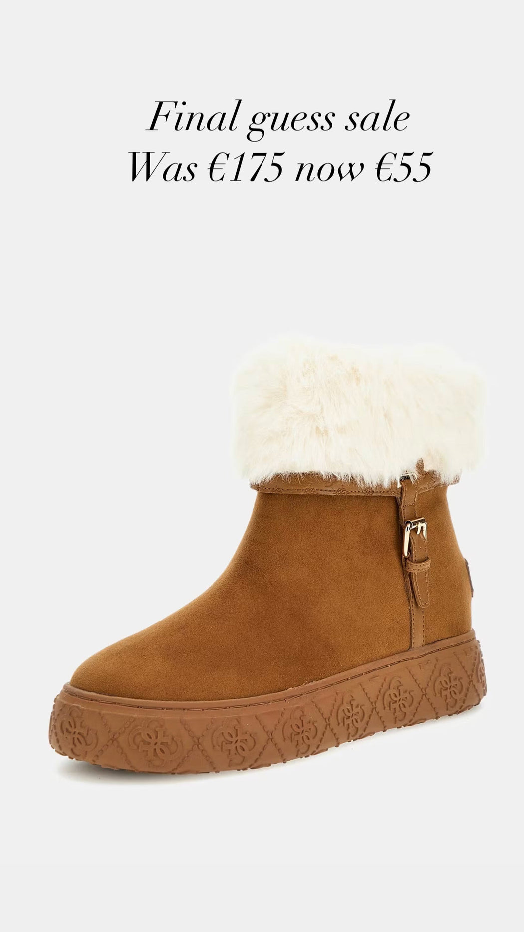 FLFUNCESU10 Guess tan fur boots