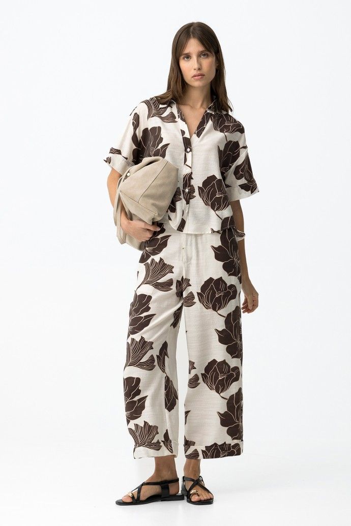 Posey -1 brown/cream  trousers
