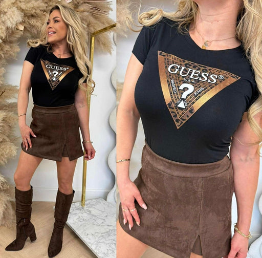 Guess black Leo triangle tee w5BI28j1314