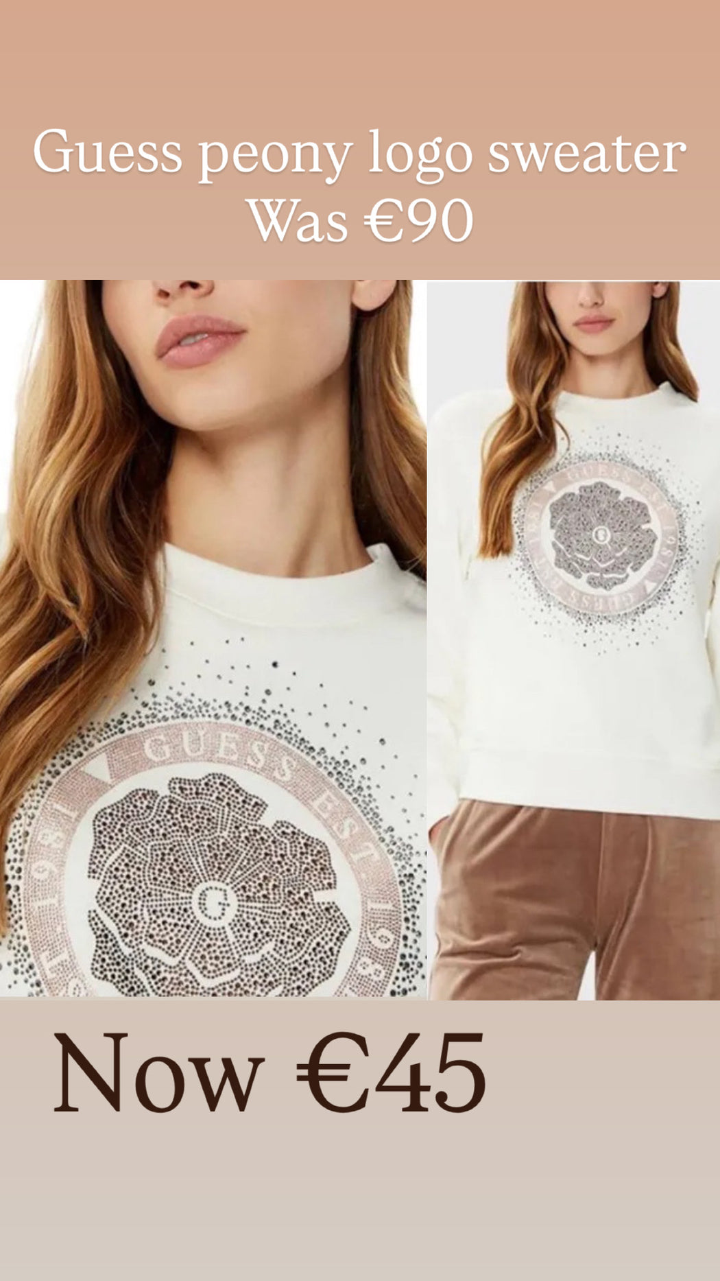 Guess peony logo sweater W5RQ05K7EX1