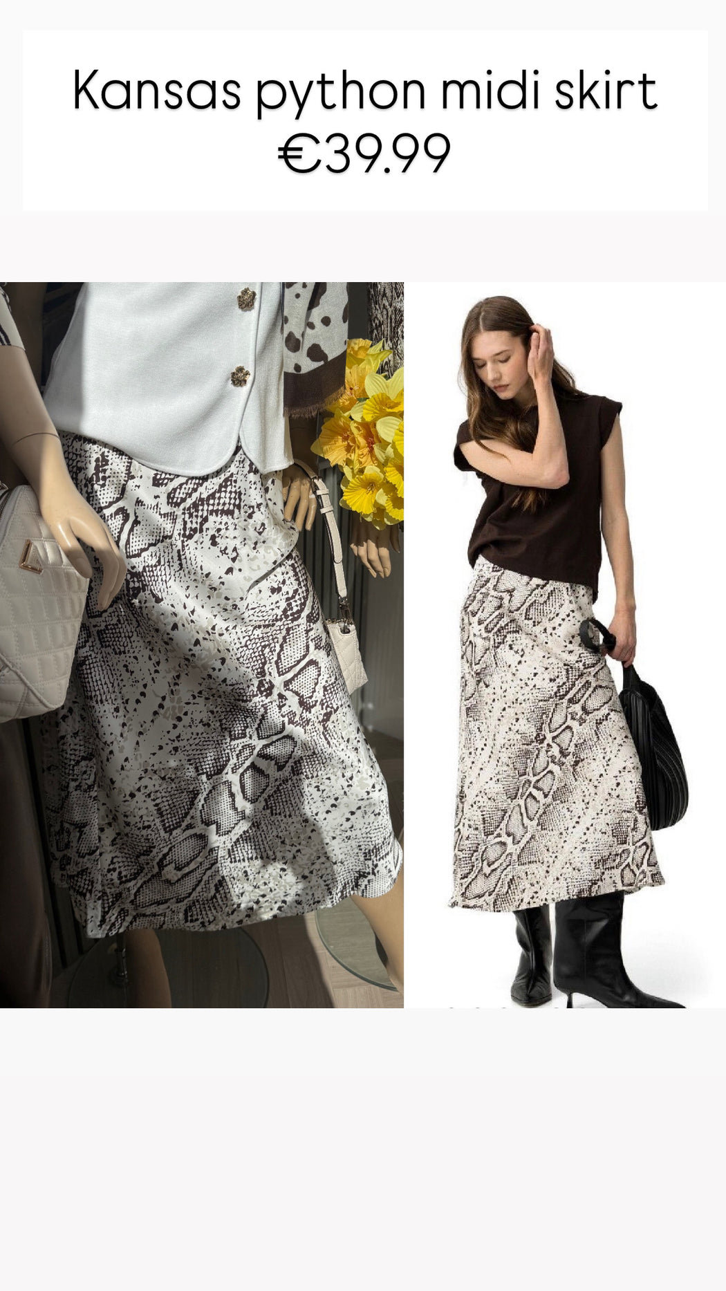 Kansas python midi skirt